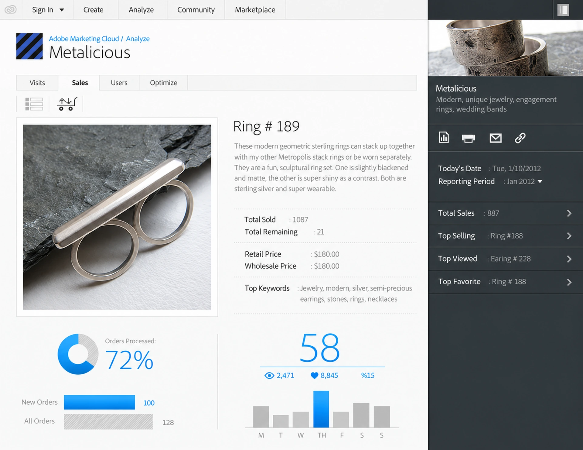 Website's product page