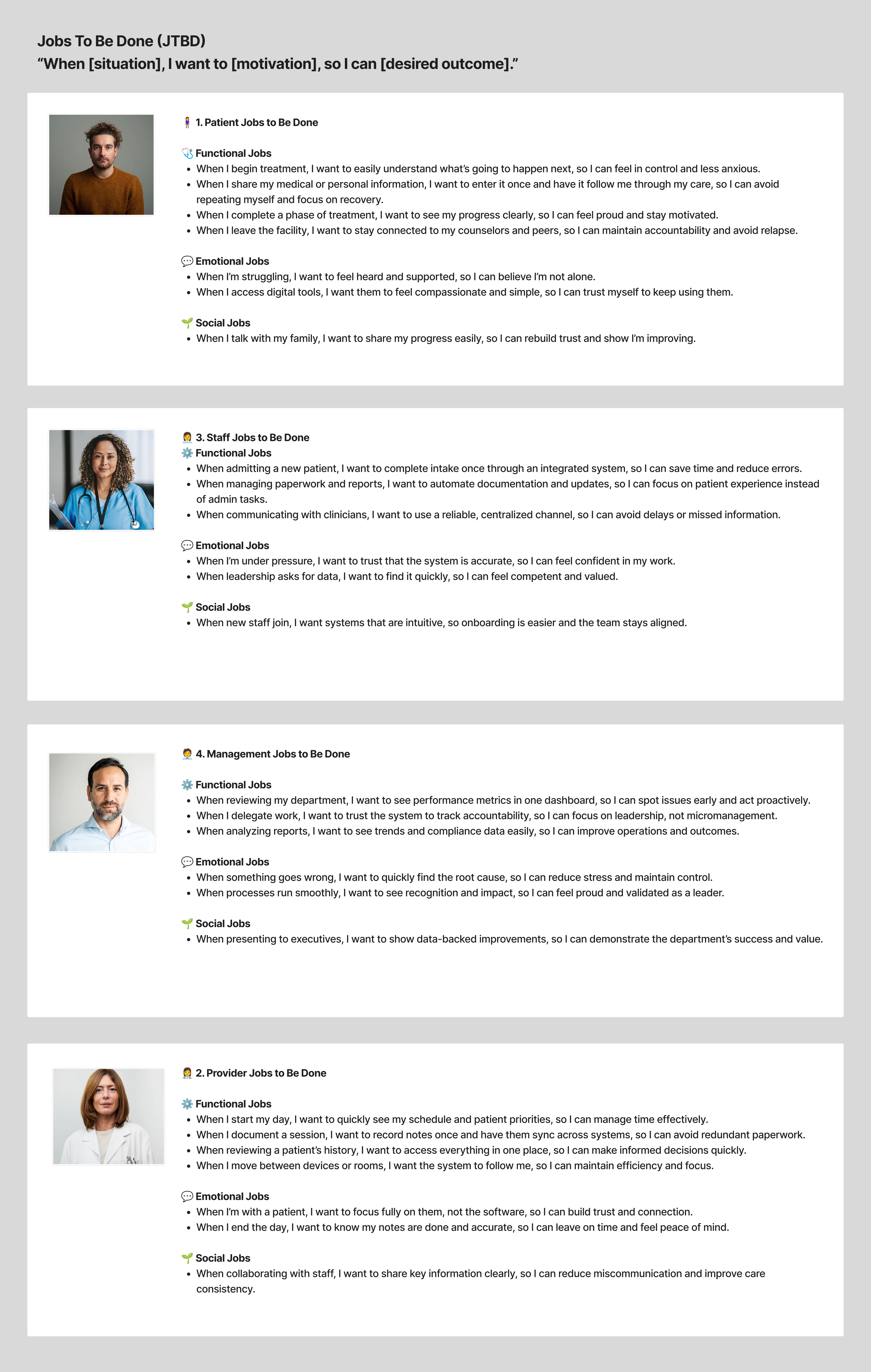 Jobs to be done (JTBD)