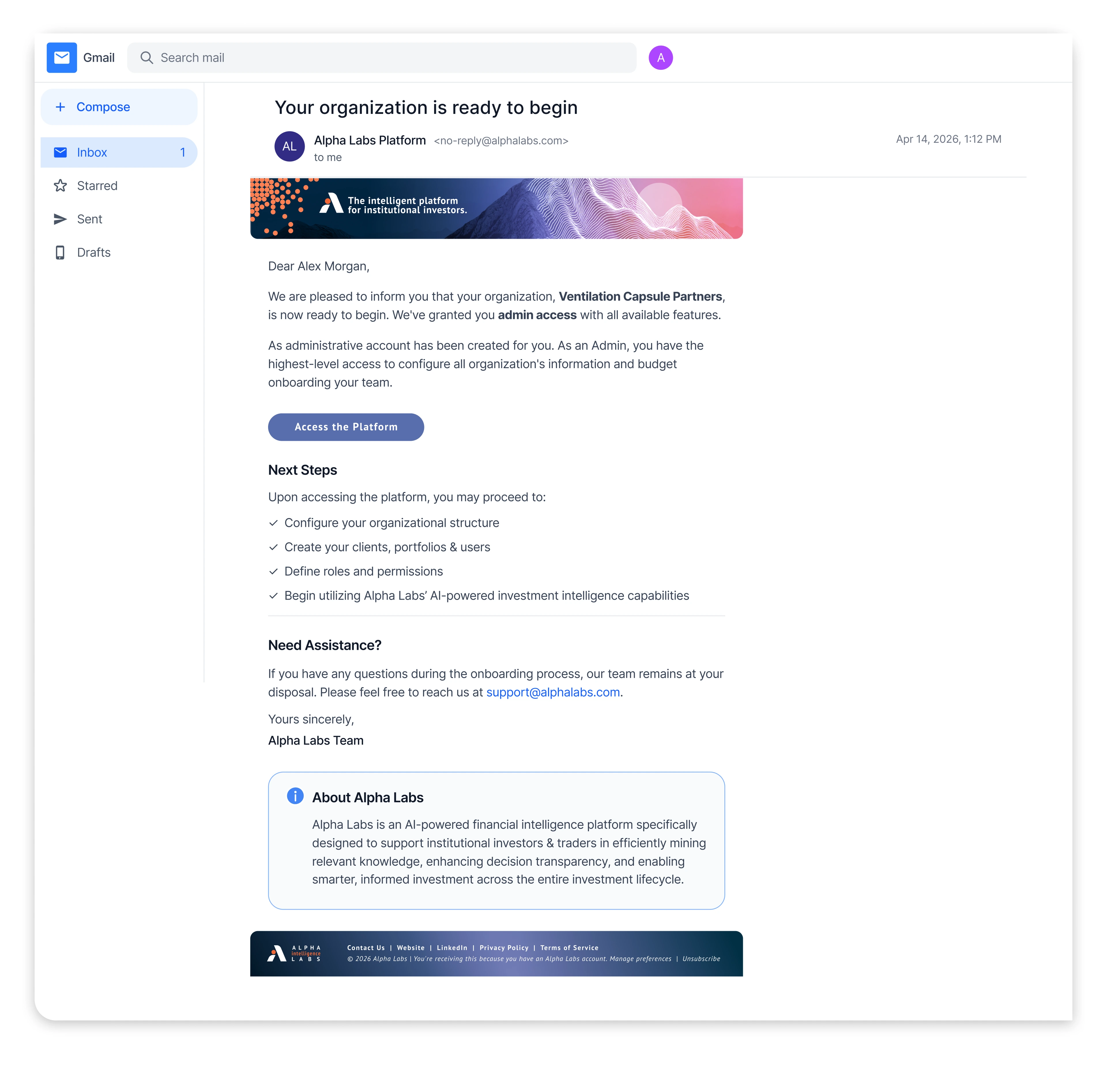 Email template