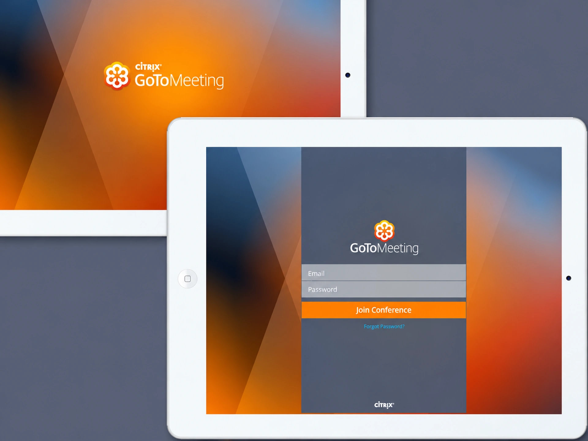 GoToMeeting iOS app, iPad: Splash and Signin Screens
