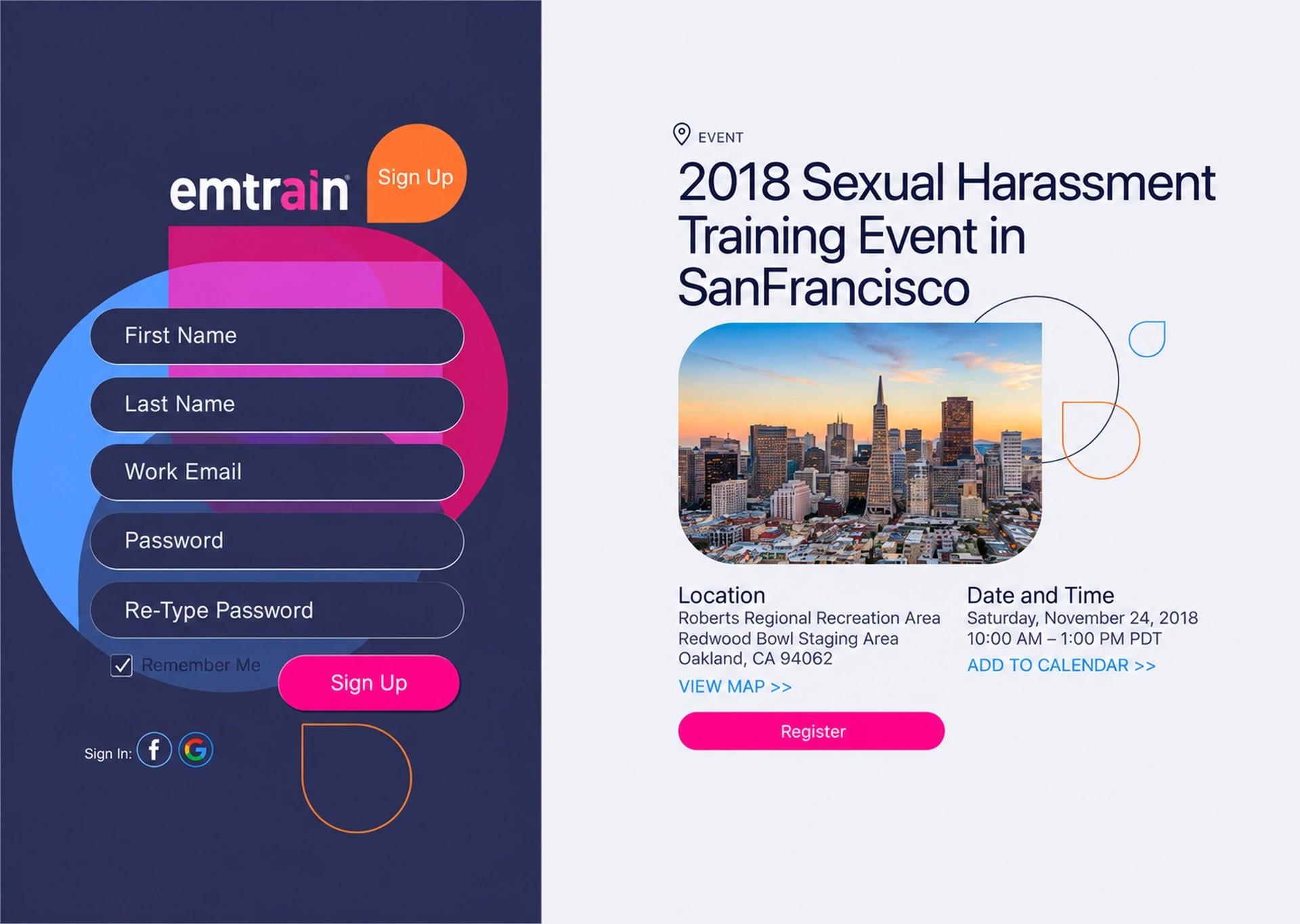 Emtrain.com, signin page